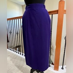 Escada Deep Purple WOOL MAXI SKIRT, MADE IN W. GERMANY, SIZE 38 ( US SIZE 8 )